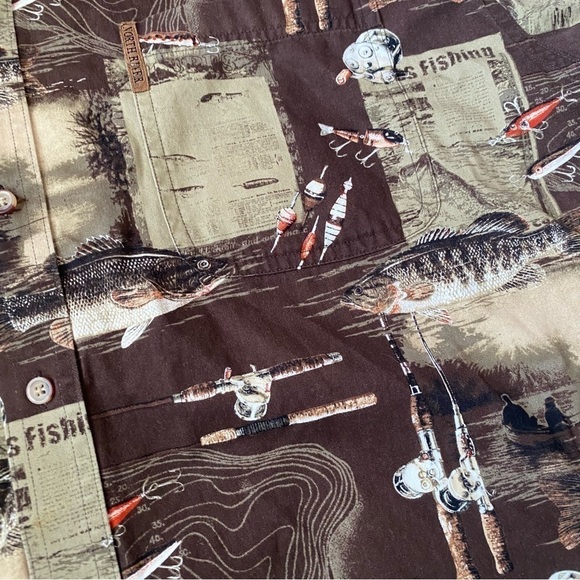 Vintage north river outfitters fishing tackle short sleeve button up size XL - Picture 5 of 5